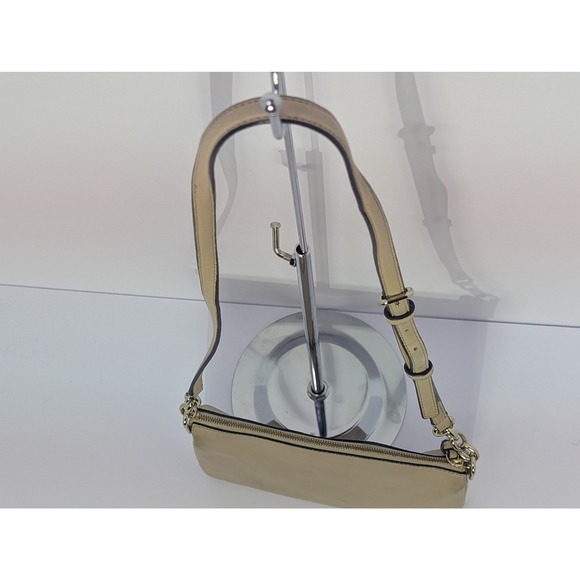 Kate Spade New York Triple Gusset Crossbody Bag Beige Pebbled Leather WKRU5503 - Picture 8 of 16